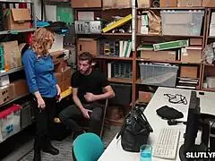 Female LP Officer Forces Pussy Feeding on Male Suspect