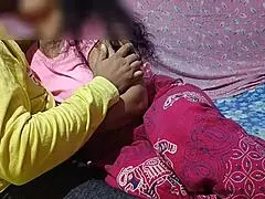 Is that Indian beautiful girl naked and having hot sex with her lover, teasing her cuckold friend?