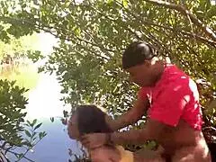 Quickie at the beach with monster cock deepthroat