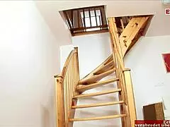 Dark haired busty slut with big natural boobs oiled up