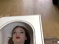 Mature Lacey Starr licks new sex doll's tits.