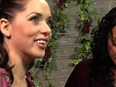 hot brunette milf passionately sharing toys with friends