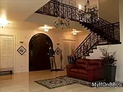 Is the bored cougar at home getting huge BBC in hardcore doggystyle?