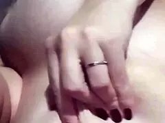 bbw hotwife toys her big boobs and pussy with dildos