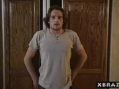 Hot stepmom squirts hard over stepson’s cock during a steamy Christmas encounter. It’s pure chaos!