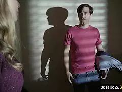 Hot stepmom squirts hard over stepson’s cock during a steamy Christmas encounter. It’s pure chaos!