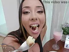 Brazilian milf with big ass gets blowjob and anal in interracial scene.