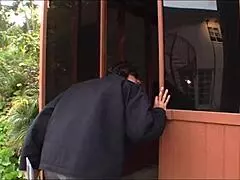 Chloe morgan, 18, in fishnets and heels, gets her shaved pussy pounded hard.