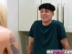 stepauntie and nephew head to bedroom for pounding