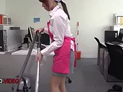 asian office lady chihiro akino delivers hardcore blowjob for creampie pleasure