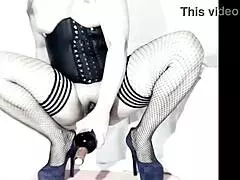 latina milf shoving huge bottles into her shaved big pussy for extreme fun