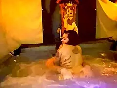 Quickie Creampie Hot Tub Fuck With Santana Red In Group Taboo