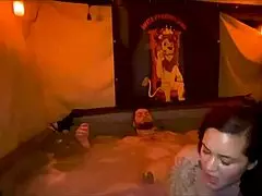 Quickie Creampie Hot Tub Fuck With Santana Red In Group Taboo