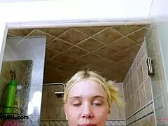 Elegant Shy Blonde Takes A Relaxing Shower In Casting Interview