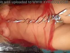 sexy lady shows curves and wet pussy on christmas