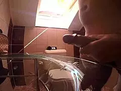 Watch Me Give Him A Handjob From Behind! Compilation Views From Two Cameras Capturing Every Stroke.