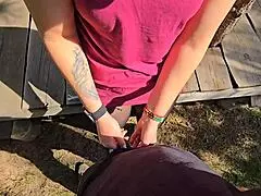 milf in pantyhose gets intensive rubbing in outdoor public homemade scene