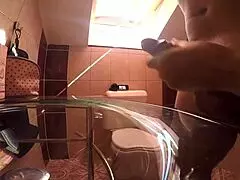 Watch Me Give Him A Handjob From Behind! Compilation Views From Two Cameras Capturing Every Stroke.