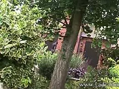 lady sonia, the trophy wife, gets banged bareback outdoors by a black stud