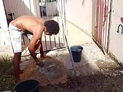 the milf pays the handyman with her ass, getting an anal creampie and squirting.