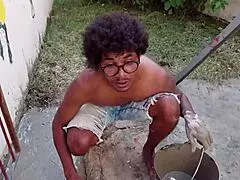 the milf pays the handyman with her ass, getting an anal creampie and squirting.