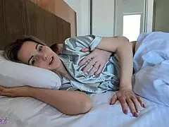 i'm the horny stepmom seducing my stepson, swallowing his big cum.