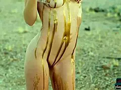 Big Natural Tits Milf Strips in Desert 😍