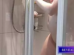 Hot Italian MILF Reveals Sensual Tits and Pussy Play in Shower!