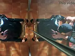 chairtied latina gets her face fucked for 10 minutes until he cums in her mouth