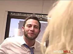 Old Cheating Cougar FUCKS Employee to Save His Job!