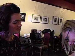 Using sex toys blonde and lesbian milf make each other cum