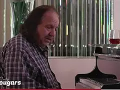 Melina Mason’s bald pussy gets stuffed deep. This brunette milf takes African cock with her bubble butt bouncing.