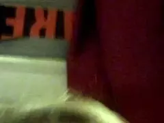 Blonde milf flashes tits and panties boldly.