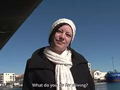 i feel so exposed showing my big tits in public before getting fucked hard by that guy