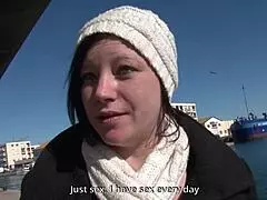 i feel so exposed showing my big tits in public before getting fucked hard by that guy