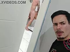 i went to visit my friend and caught him licking his wife's big ass.