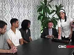 Experienced stallion fucks horny redhead MILF Penny Lay! Screams in orgasm!