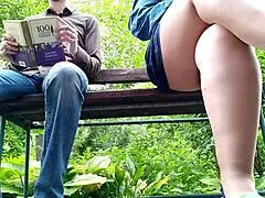 Curvy Milf Flashes Wet Pussy In Pantyhose While Peeing In Park