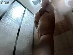 mother-in-law shakes her huge ass in shower to seduce me