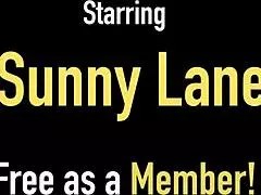 Blonde Sunny Lane poses with her big clit and pussy lips