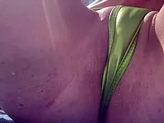 italian milf enjoys beach day in miami