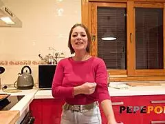 busty little mommy's first threesome for a special christmas gift