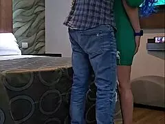 Bold milf aunt with wig lets neighbor fuck her hard in front of husband for valentines