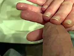 watch me hold his dick while he pees and wash my hands in it