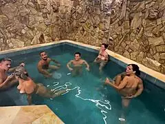 Orgy in motel pool – can you watch?