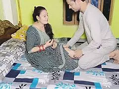 desi milf fuck with step son full energetic on the bed