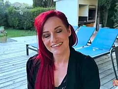 Does Sally, the sultry redhead, crave assfucking in lingerie?