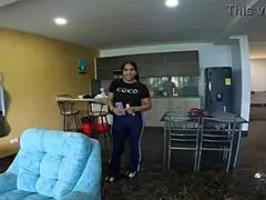 Stepsister squeezes her big ass in new outfit