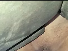 wife's big-ass friend gets fucked doggystyle, wet pussy close-up, cum on belly