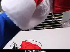 hot lily lane caught stealing in festive season and fucked hard in security office by lifter milf team